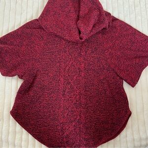 New directions burgundy with black shorts sleeve droopy turtle neck size medium